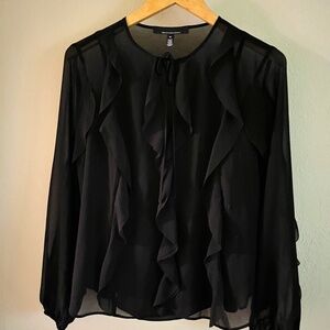 White House Black Market Ruffle Blouse